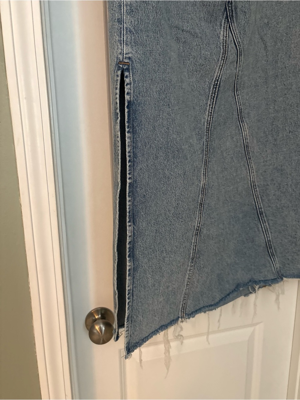 Levi's Light Blue Denim Midi Skirt with Side Slit